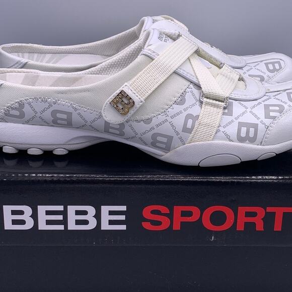 Bebe Sport White/Silver Mercury Rising Logo Sneaker (34792) Size 7.5 NEW in Box - Picture 9 of 9
